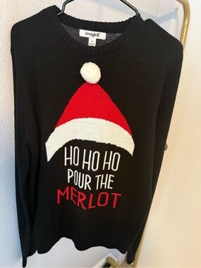 Black Holiday 'Ho Ho Ho Pour The Merlot' Sweater Size M